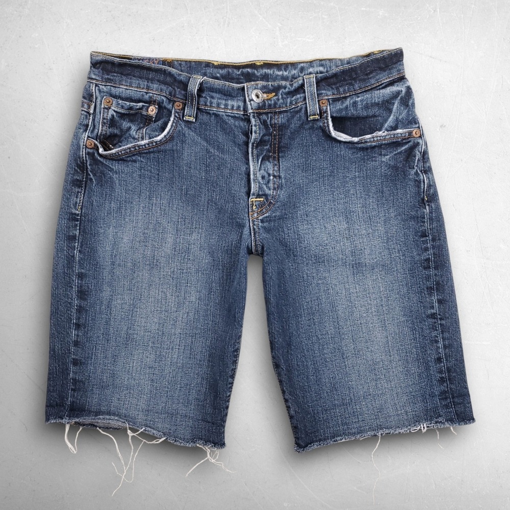 Lucky Brand Easy Rider Jean Shorts Women 6/28 Blue Boho Indie Grunge USA 2007